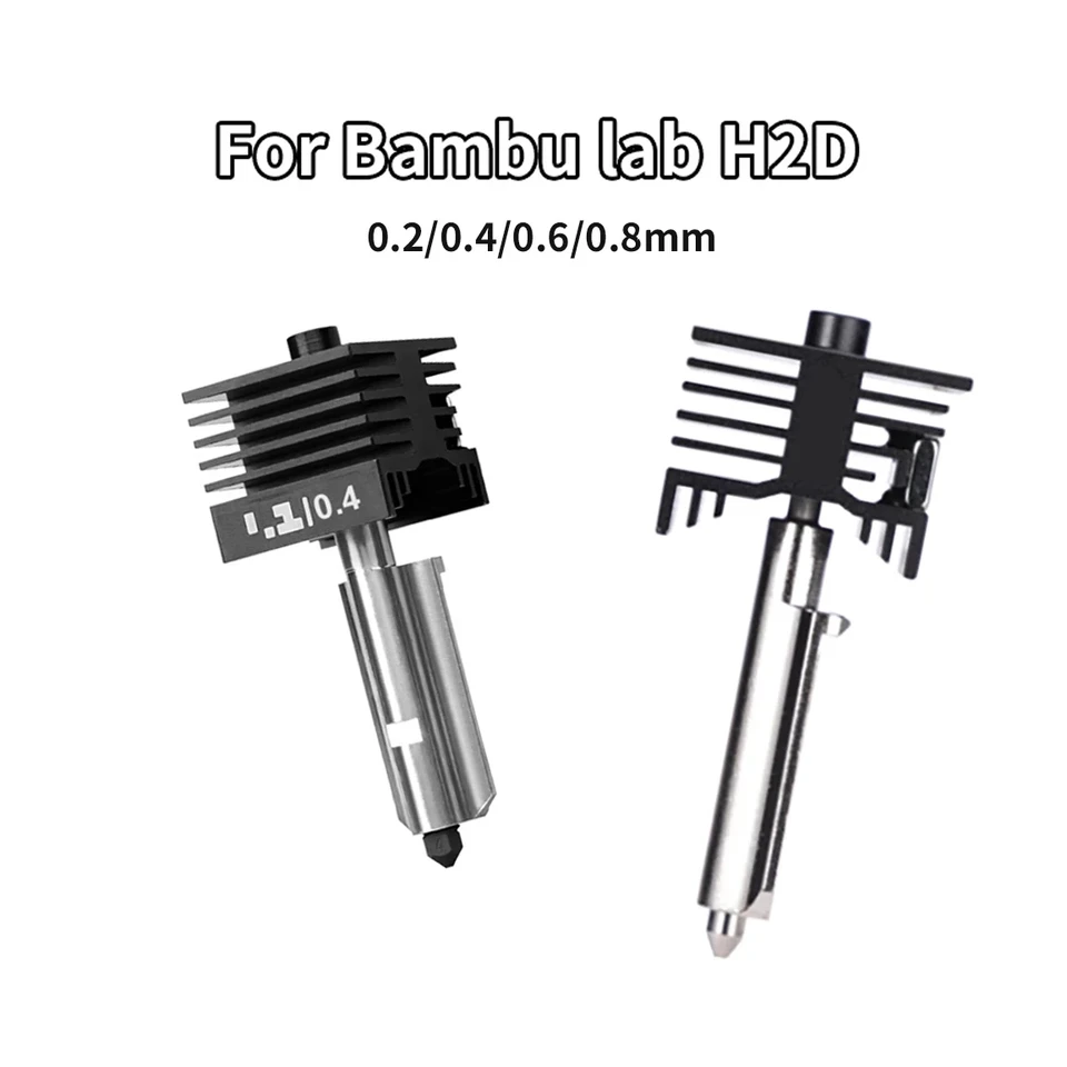 Original H2D H2S H2C Hotend-Kit für Bambu Lab Schnelle Hotend-Montage 0,2/0,4/0,6/0,8mm Gehärtete Stahldüse 3D-Drucker-Teil Image