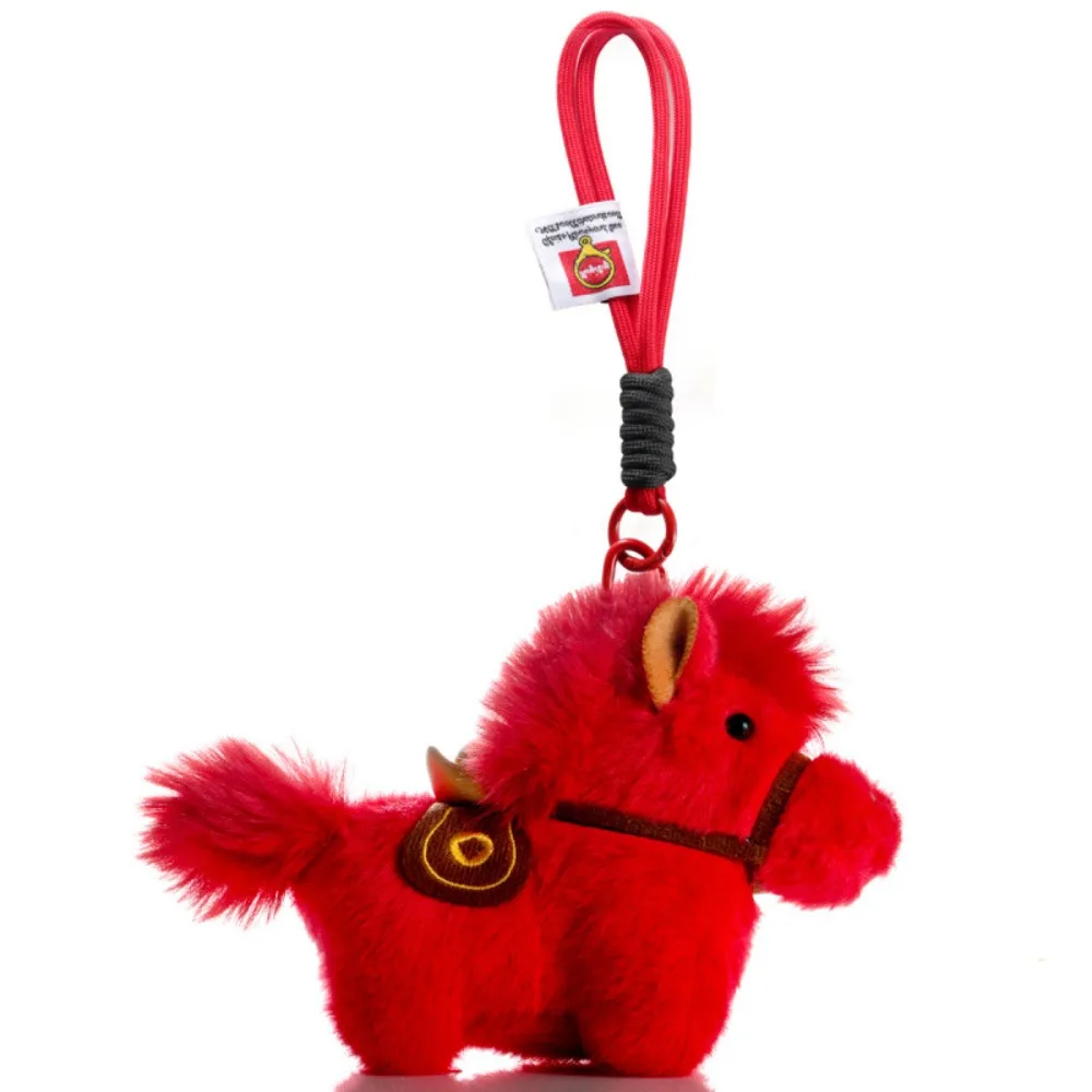 Kreative rote Schal Pony Anhänger Maskottchen Puppen süße Stofftier Schlüsselanhänger Yuanbao viel Glück Cartoon Ross Puppe festliche Dekor