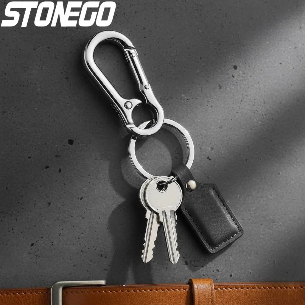Metall-Karabiner Schlüsselanhänger Edelstahl Kletterhaken Schlüsselringe Männergeschenk Auto-Zubehör Image