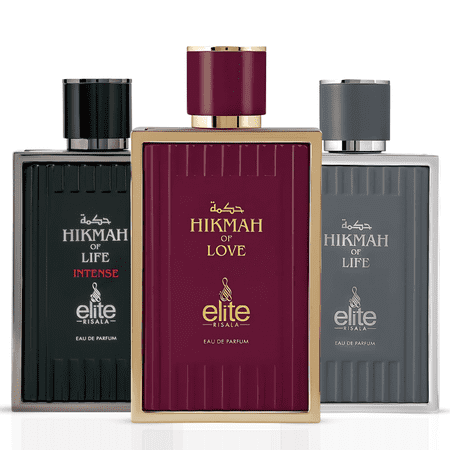Hikmah Of Life Hikmah Of Love & Hikmah Of Life Intense Eau de Parfum Sprays 100ml (3.4 oz) by Elite Risala (Bundle)