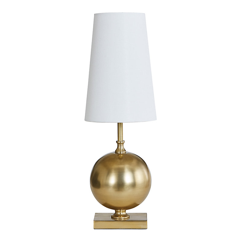 Montie Mini Accent Lamp with Shade - Polished Nickel/Tapered Linen White - Ballard Designs