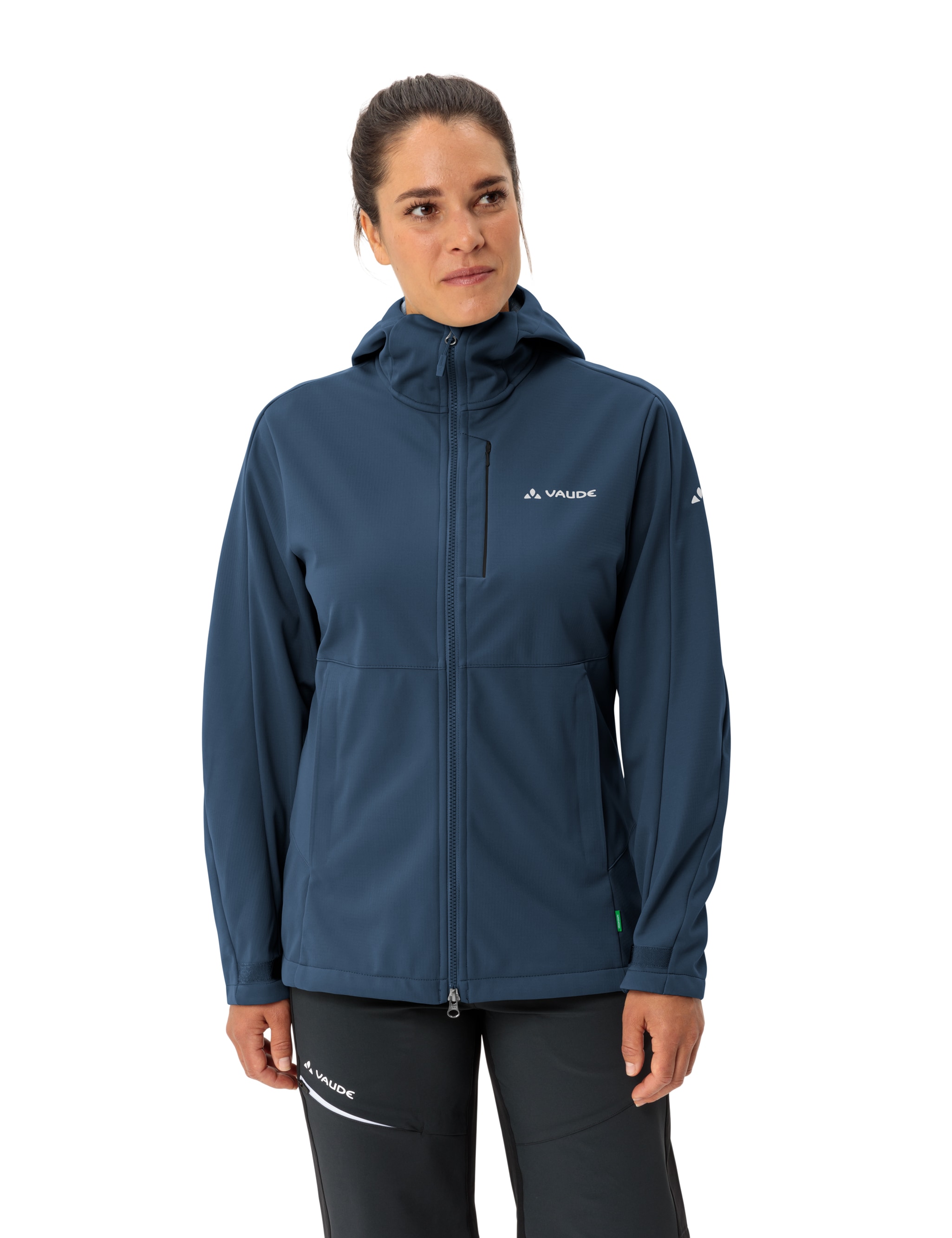Softshelljacke VAUDE "WOMEN'S ALL YEAR ELOPE SOFTSHELL JACKET II", Damen, Gr. 36, schwarz sea, Obermaterial: 100% Polyester. Futter: 100% Polyester, normal, Jacken Softshelljacke, sportlicher Stil, winddicht, atmungsaktiv, wasserabweisend