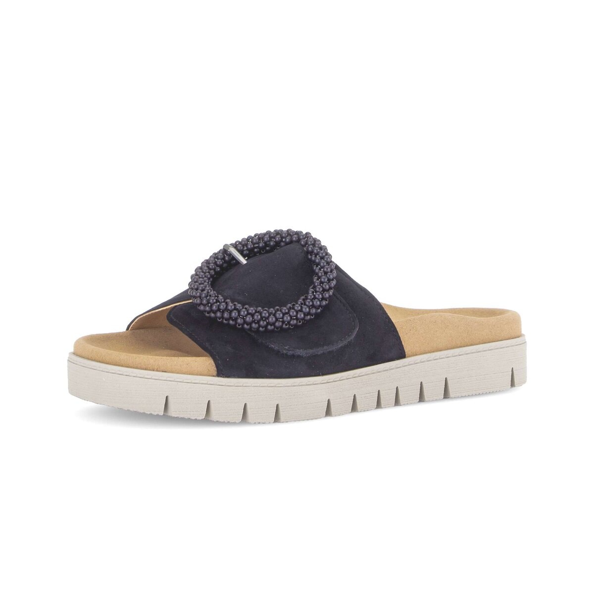 Pantolette GABOR "Pantolette", Damen, Gr. 39, blau, Schuhe Pantolette