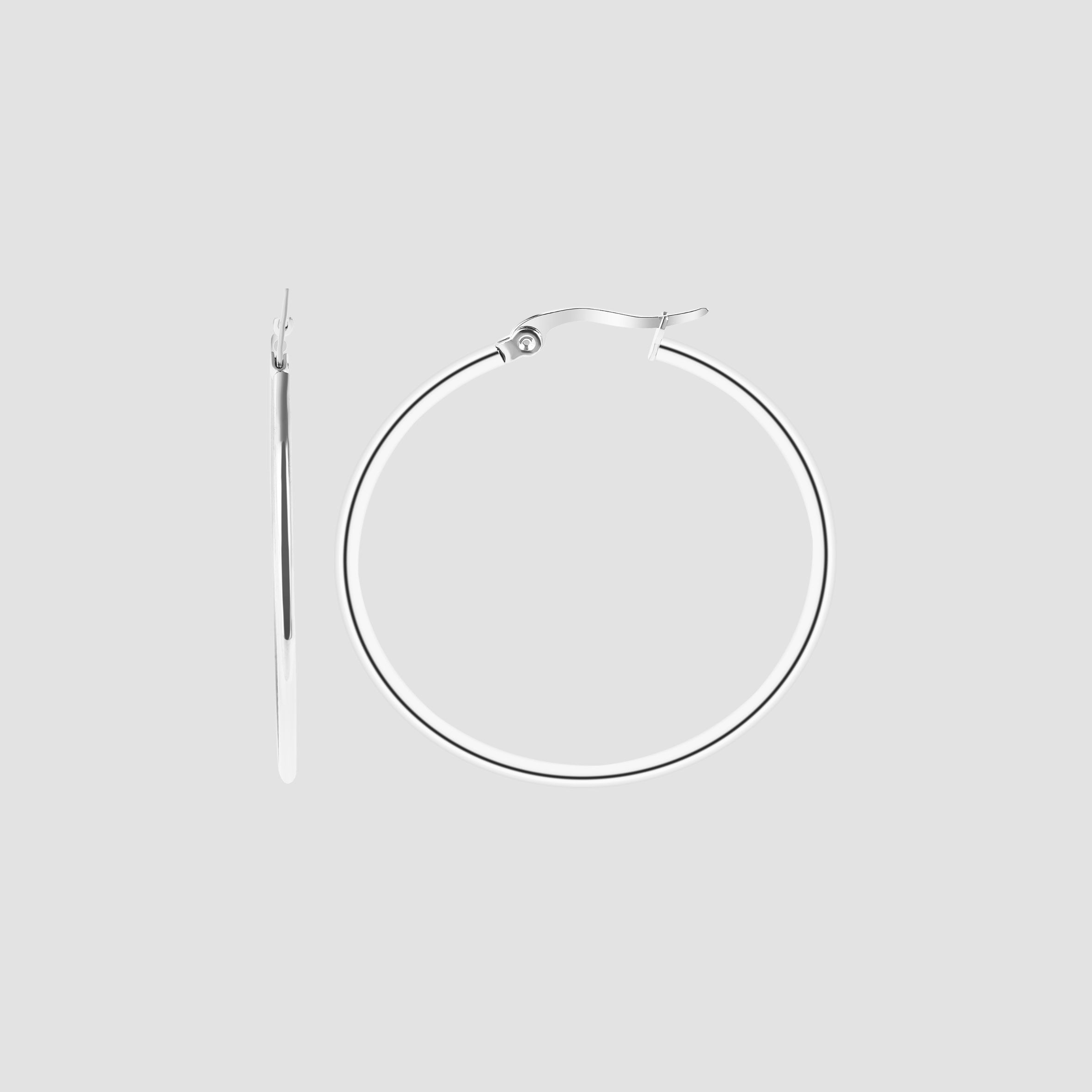 Paar Creolen ADELIA´S "Damen Ohrringe – Creole aus Edelstahl", Damen, Gr. Damen, Edelstahl, silber, Ohrringe, Ein kleines Geschenk mit großer Wirkung Image