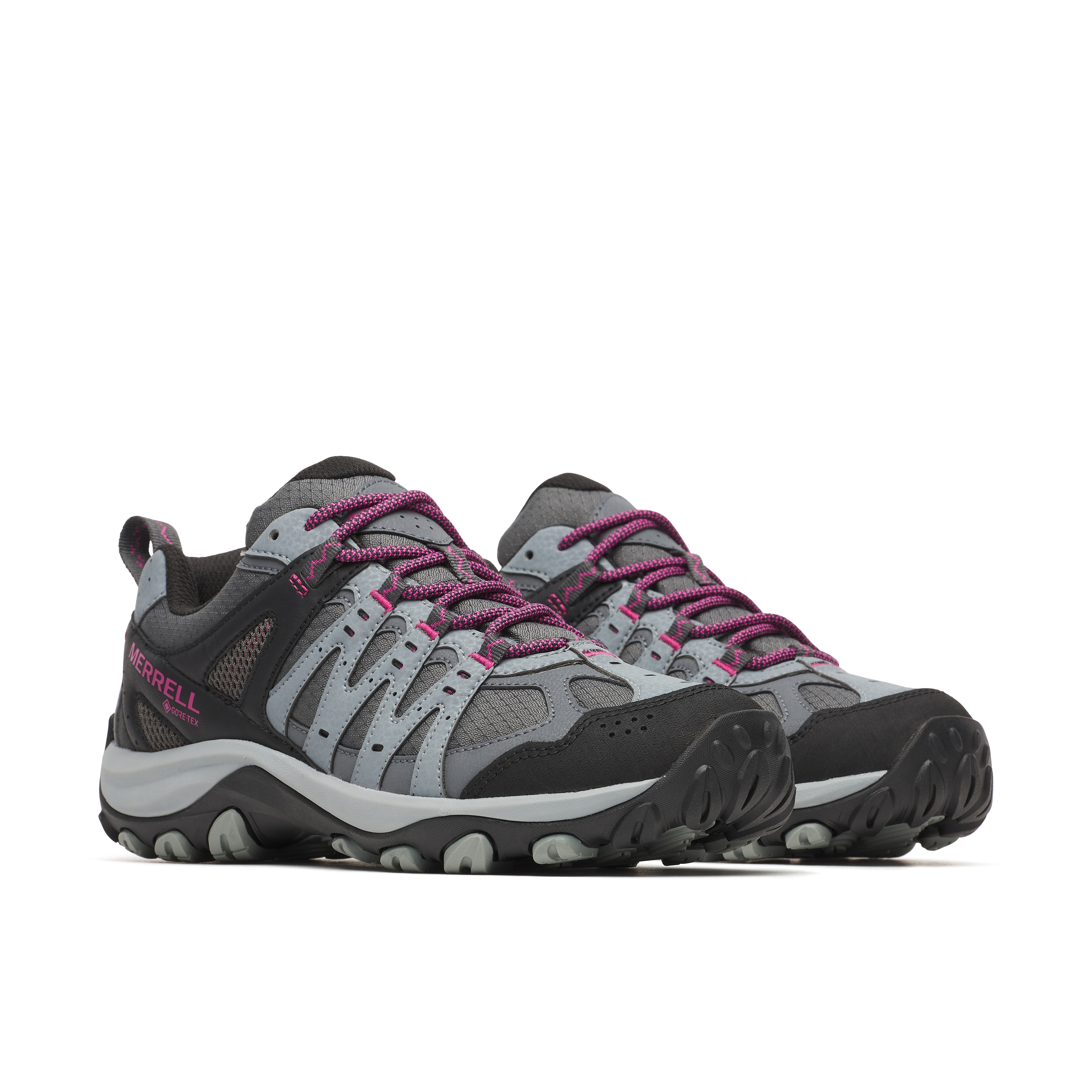 Wanderschuh MERRELL "ACCENTOR 3 SPORT GORETEX", Damen, Gr. 42, grau (grau, hellgrau), Synthetik, Textil, Schuhe Wanderschuh, wasserdicht