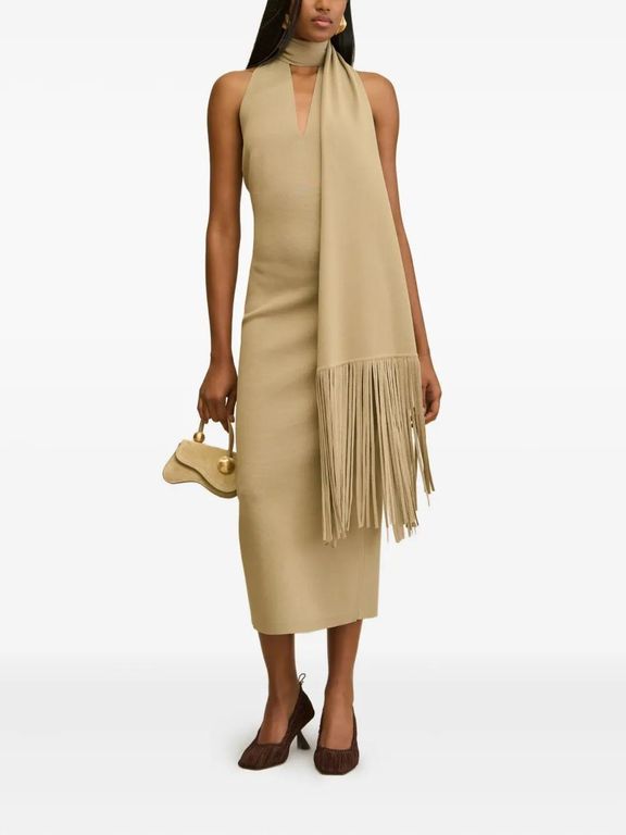 Elisabetta Franchi | Elisabetta Franchi Halterneck Open Back Jersey Maxi  Dress | Realry