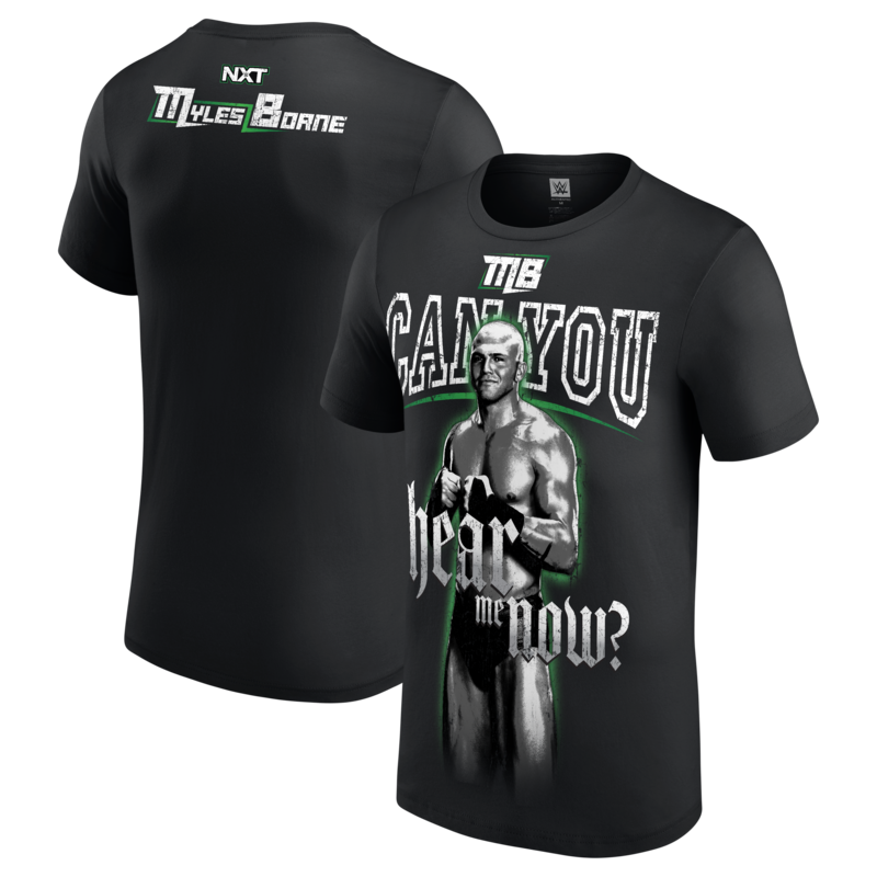 "Schwarzes Myles Borne Herren-T-Shirt „Can You Hear Me Now?“" Image