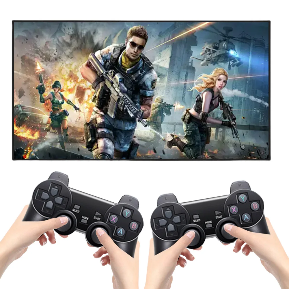 Console de jeu vidéo G11 Pro Game Box avec plus de 10000 jeux rétro intégrés, manette sans fil 2.4G, stick de jeu compatible HDMI 4K, boîte TV