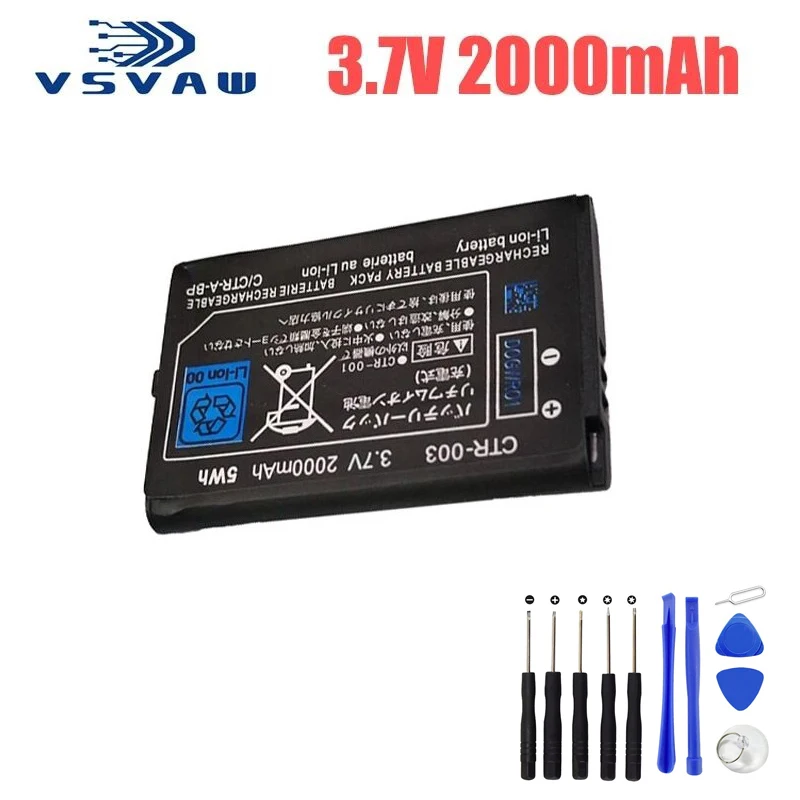 2000 mAh 3,7 v CTR-003 Für Nintendo 2DS 3DS NEUE 2DS LL Batterie CTR-003 Für Nintendo 3DS Gamepad Controller Image