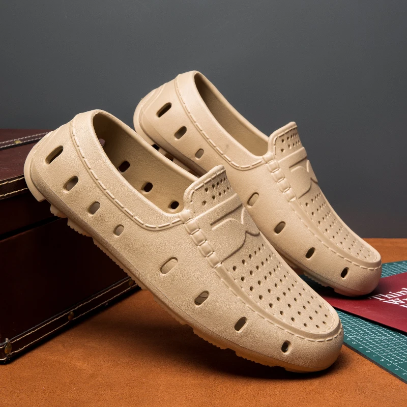 Bequeme Loafer-Schuhe für Herren, Lederschuhe, rutschfeste Fahrschuhe, Freizeitschuhe, Eva-Hausschuhe, rutschfeste Schuhe, große Größe 46,
