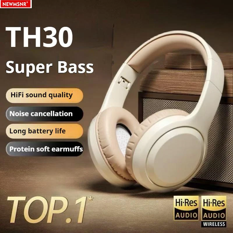 TH30 HIFI Shocking Bass Headsets Drahtlose Bluetooth Kopfhörer Rauschunterdrückung Sport Gamer Kopfhörer mit HD Mic Unterstützung TF/AUX Image