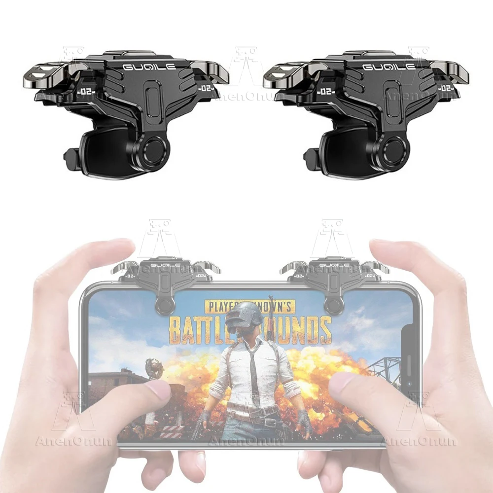 PUBG Mobile Game Controller Trigger Vier-Finger-Bedienung Mechanische Taste Android/iOS Handy Schießen Gaming Zubehör Image
