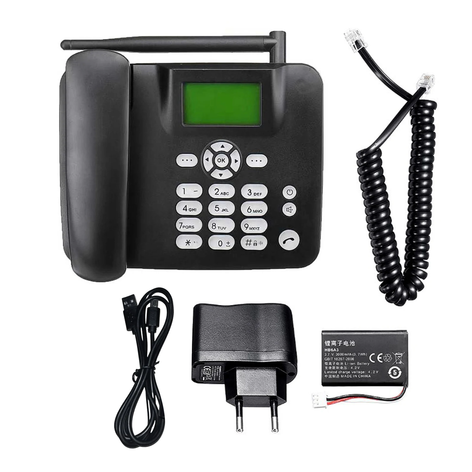 Neues festes drahtloses Telefon 2G Desktop-Telefon unterstützt GSM 850/900/1800/1900 MHz SIM-Karte Schnurlostelefon mit Antenne Radioalarm