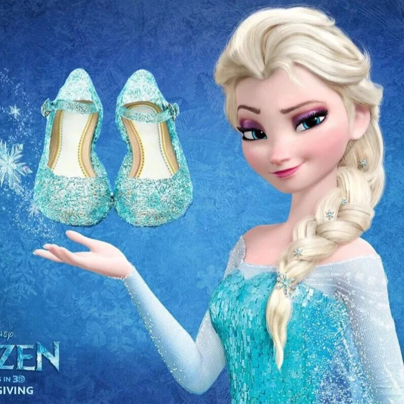 Disney Kristall Sandalen Prinzessin Gelee Schuhe Mit Hohen Absätzen Mädchen Gefrorene Prinzessin Schuhe Kinder Cosplay Party Tanz Schuhe Größe 25-37