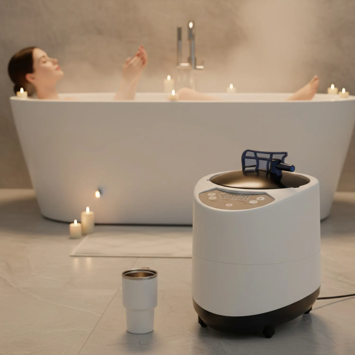 BYMAOCAR Dampfgerät für Sauna, 3L Tragbares Dampfgerät für Heim-SPA, 0,66 Gallonen Fassungsvermögen für Sauna zu Hause, Hotel/Andere Innenbereiche Image