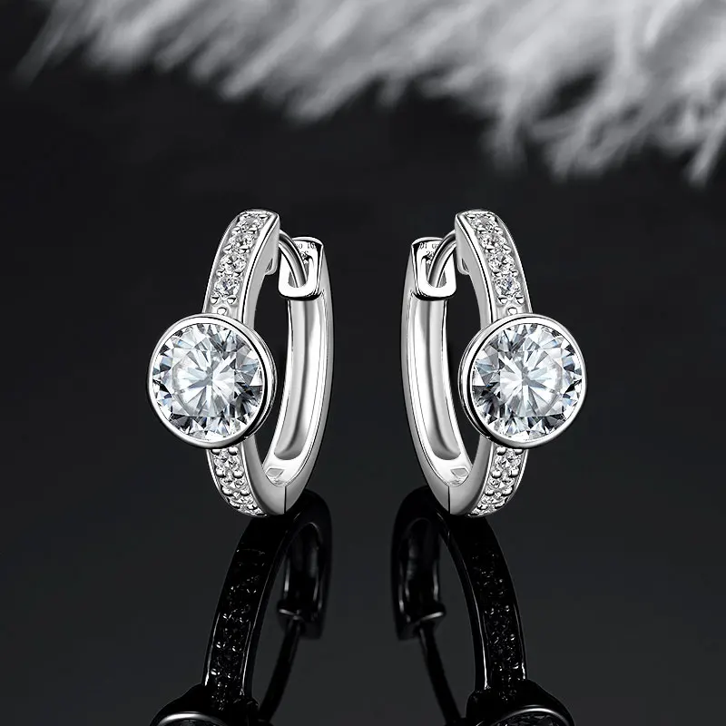 IOGOU 2026 Neue 6,5mm D-Farbe Moissanit Creolen für Damen 925 Silber Kleine Creolen Ohrstecker GRA Geschenk Valentinstag Schmuck Image