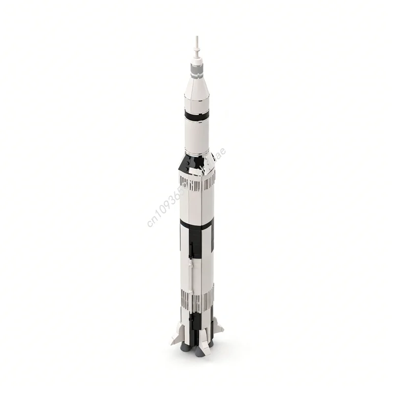 490-teiliger MOC Space Saturn V 1 Modellbausatz Weihnachtsgeschenke Zusammenbau-Spielzeug Architektur Kreative DIY-Bausteine Lernspielzeug Image