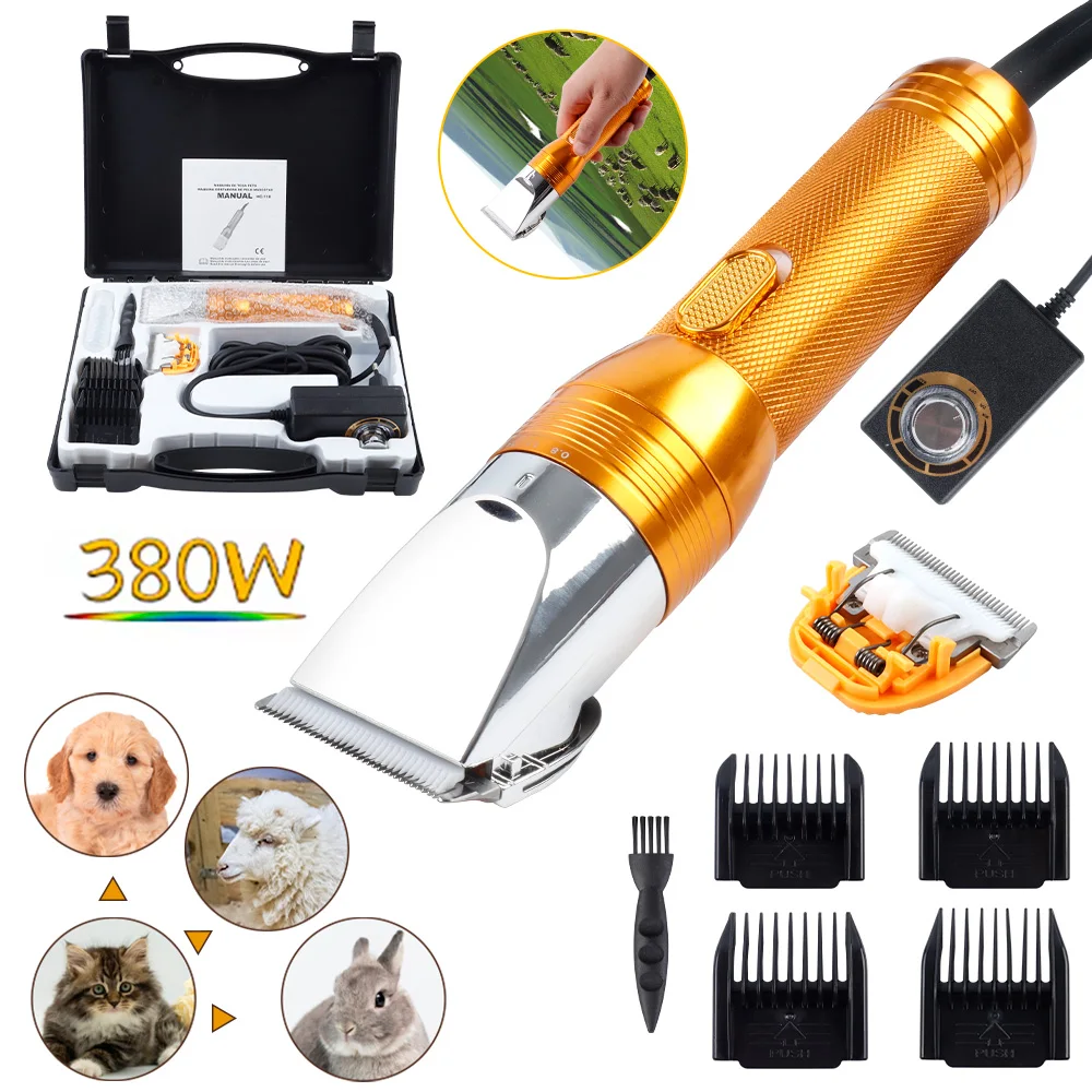380 W High Power Elektrische Haarschneidemaschine Haushalt Haustier Fellschneider Katzenhaarschneidemaschine Hundehaarschneider Wollschneidewerkzeuge Teppich Tufting Trimmer (Kaninchen, Pferd, Schaf, Image