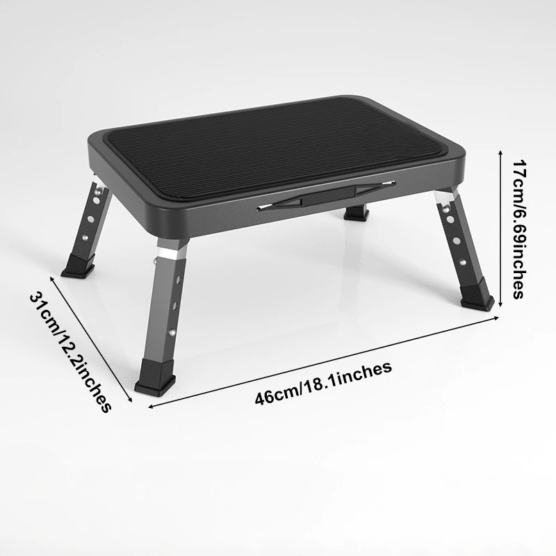 Tritthocker, verstellbarer klappbarer Tritthocker für Erwachsene und Senioren, Tritthocker für Küche, Bett, Garten, Wohnmobil, Bürogebrauch, 350 Pfund Ca