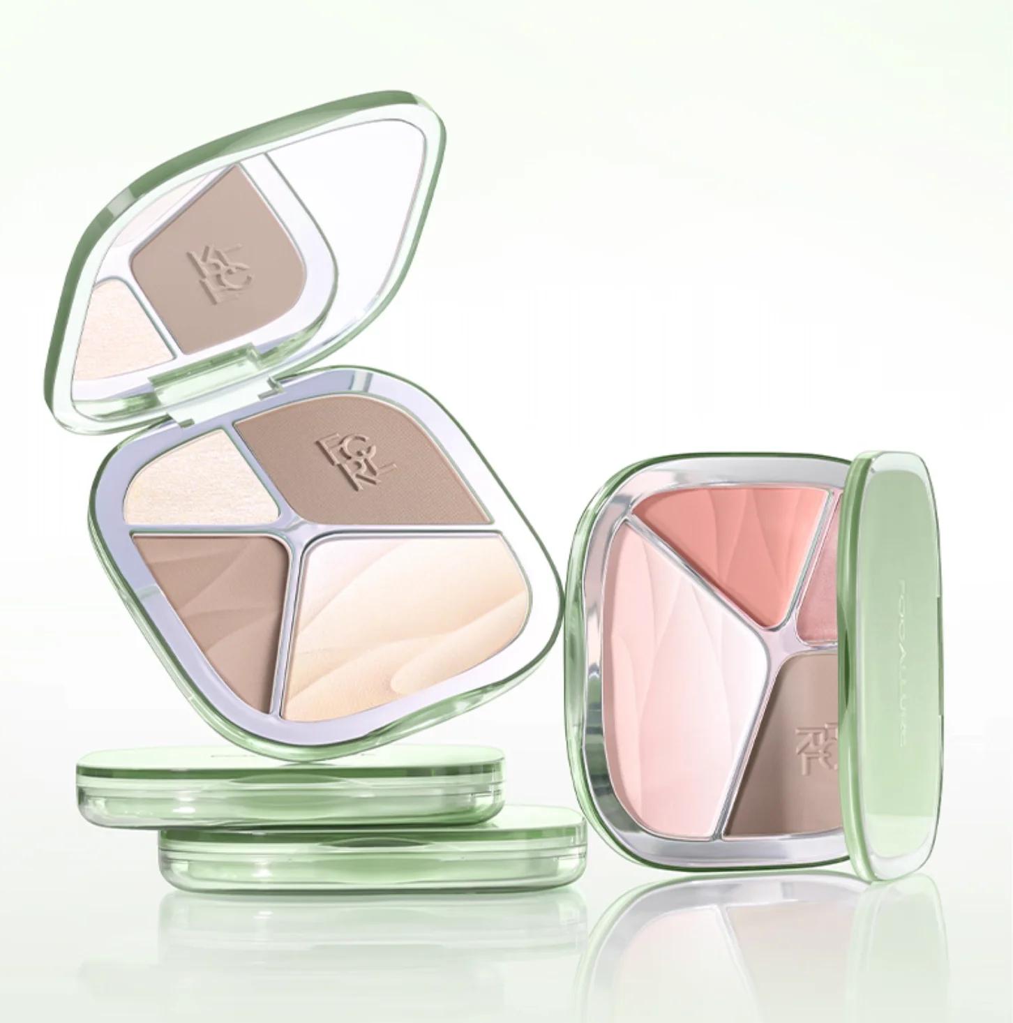 FOCALLURE Light And Shadow Blush Blending Palette Cloudy Valley Highlighter Matte Shimmer Contour Face Makeup Cosmetics Image