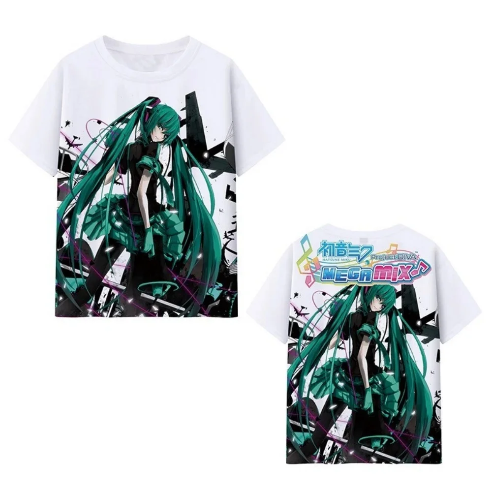 Heißer Verkauf im Sommer: Hatsune Miku weißes 3D-gedrucktes T-Shirt, großes, modisches, lässiges, schnell trocknendes T-Shirt für Erwachsene und Kinder Image