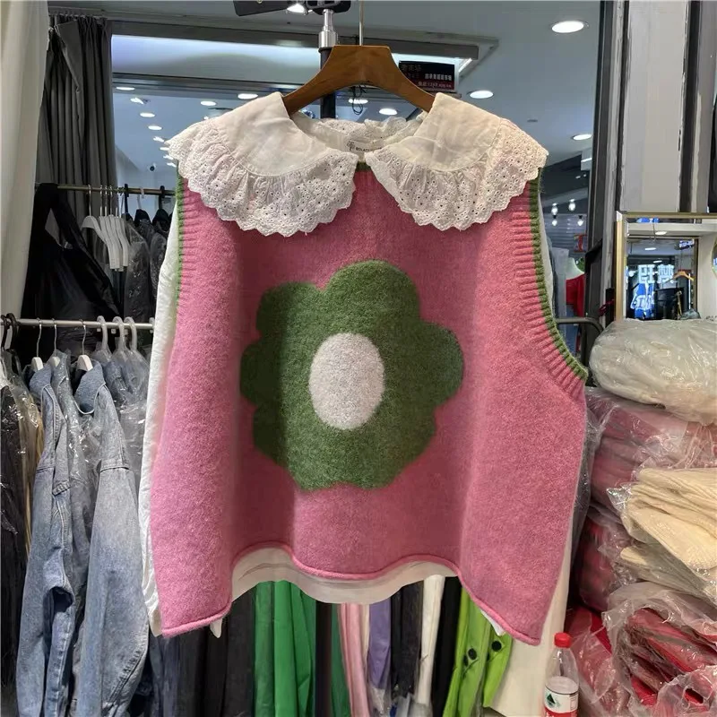 Frauen Weste Herbst Winter neue modische koreanische süße lose Pullover gestrickt ärmellose lässige einfache Mädchen süße Weste Image