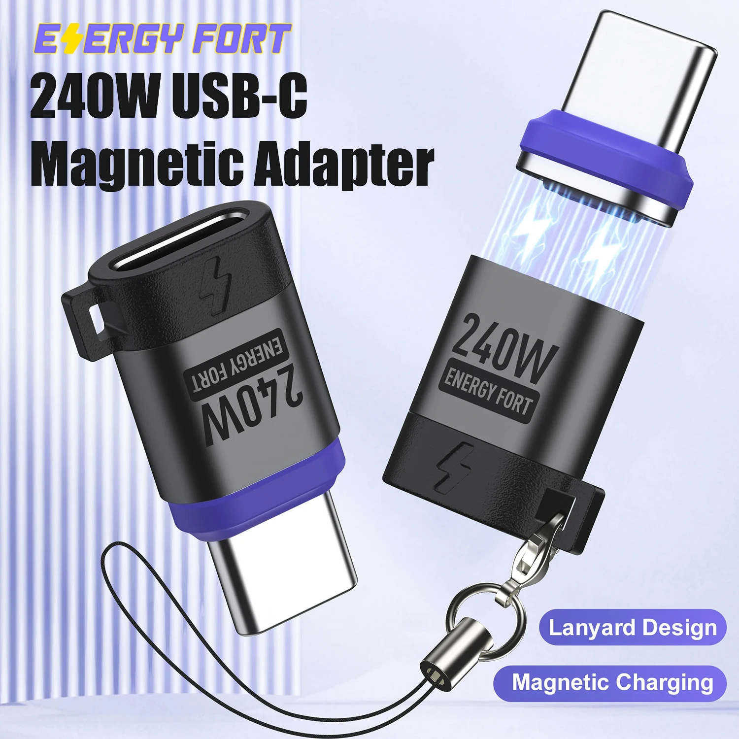 240 W magnetischer Typ-C-Adapter PD3.0 Schnelllade-USB-C-Anschluss 480 Mbit/s Datenübertragungs-Extender für Samsung Phone Laptop Image