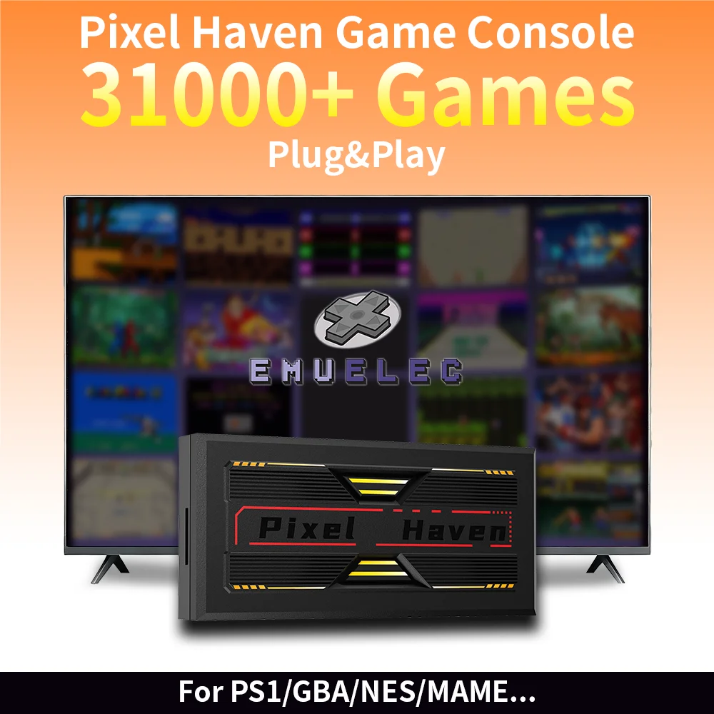 Pixel Haven Spielekonsole mit über 31000 Retro-Spielen für PS1/GBA/NES/MAME/NEOGEO/CPS3/Dreamcast Plug&Play Retro-Spielekonsole für TV Image