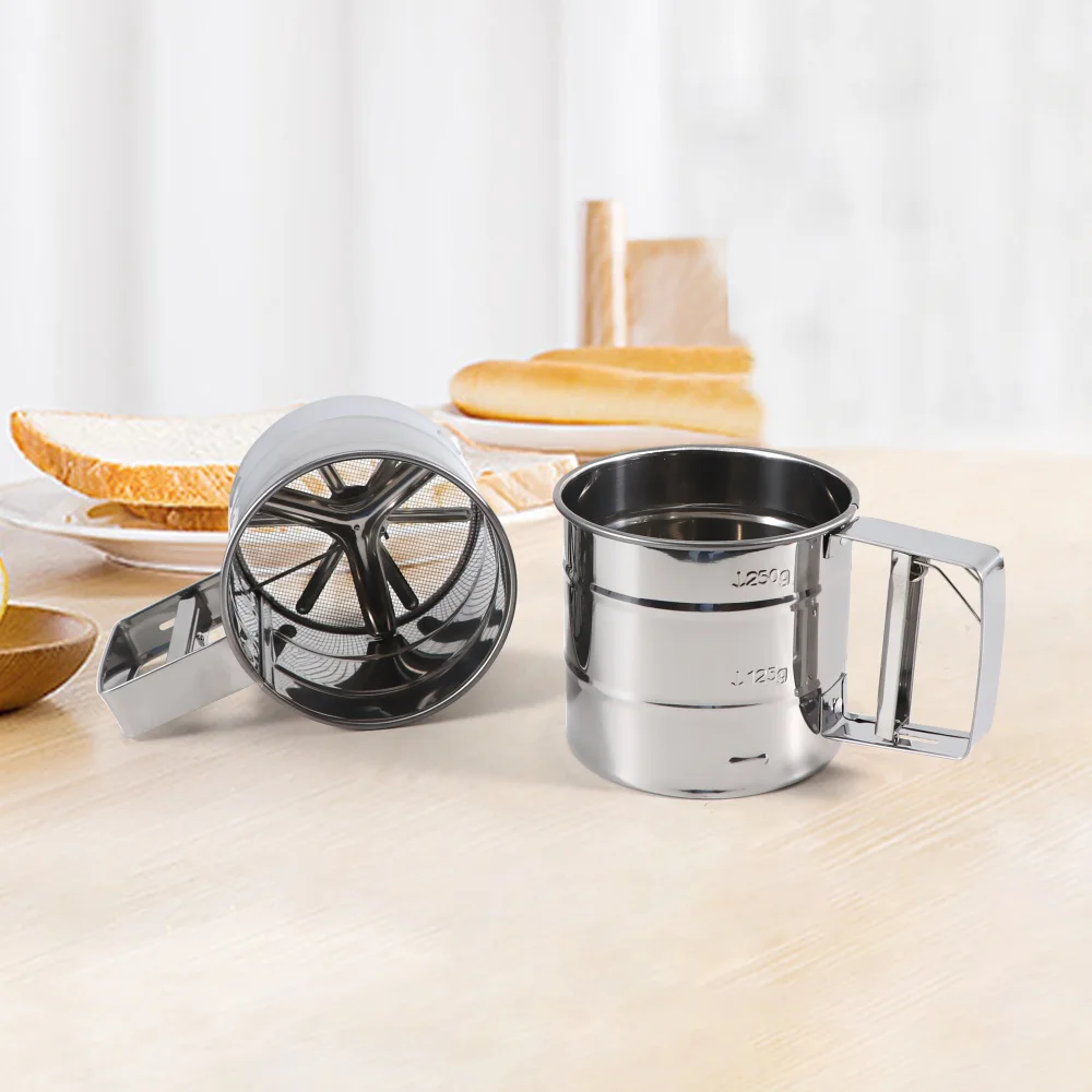 Jaswehome Mehlsieb aus Edelstahl, Handschüttler, Siebbecher, Mehlsieb, Sieb, Sichter, Backen, Streuen, Backwerkzeuge Image