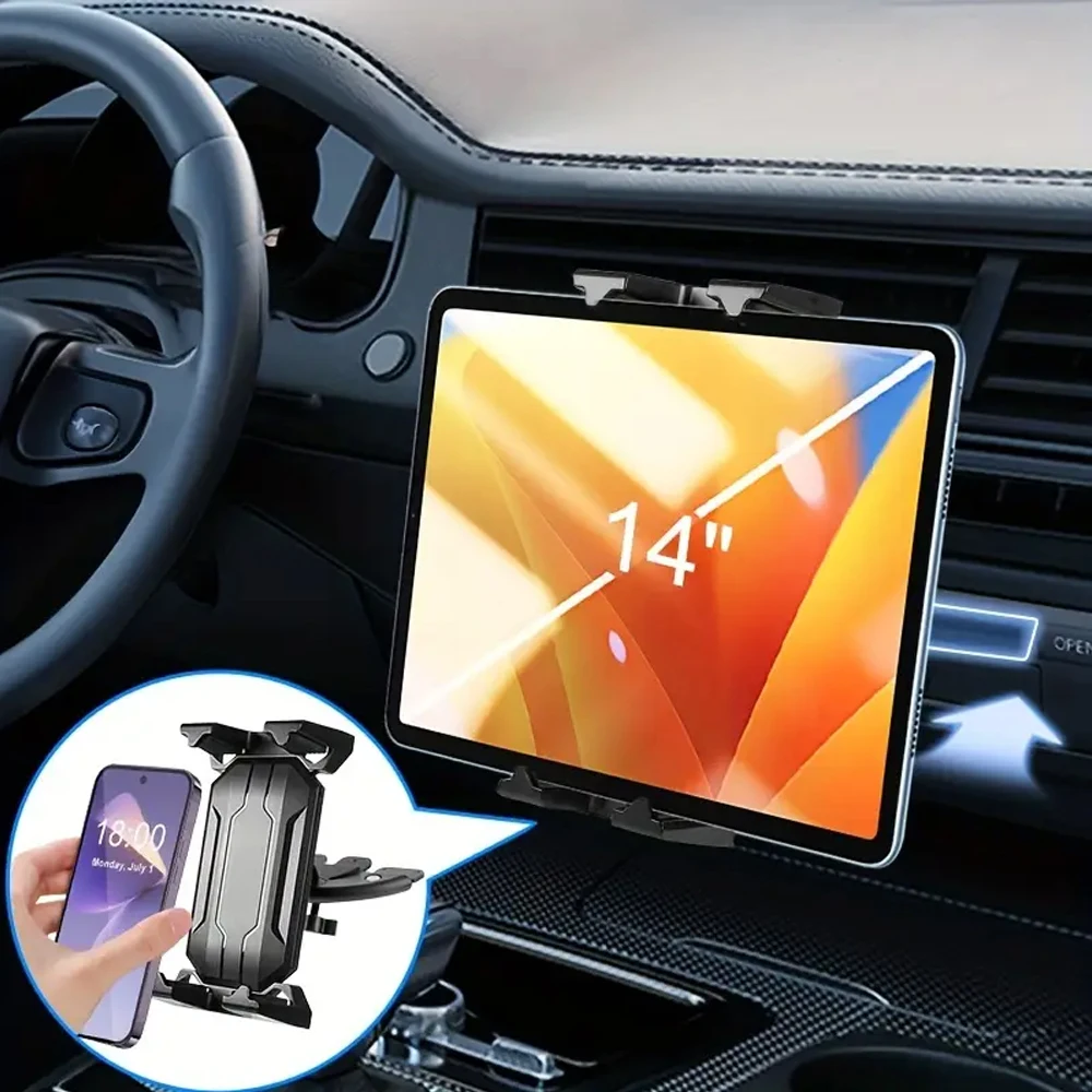 Universal Auto Telefon Halter CD-Player Halterung Tablet Ständer Telefon Halter Für Ipad Pro Air 4 Bis 14 Zoll Xiaomi Tab Smartphone GPS Image