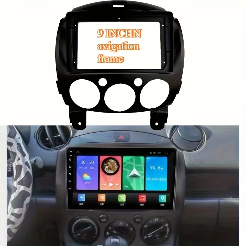 9-Zoll-Autoradio-Blende für Mazda 2 und Demio-Modelle ab 2007, entworfen für Stereo-CD-Panel, einschließlich GPS und DVD-Rahmen Image