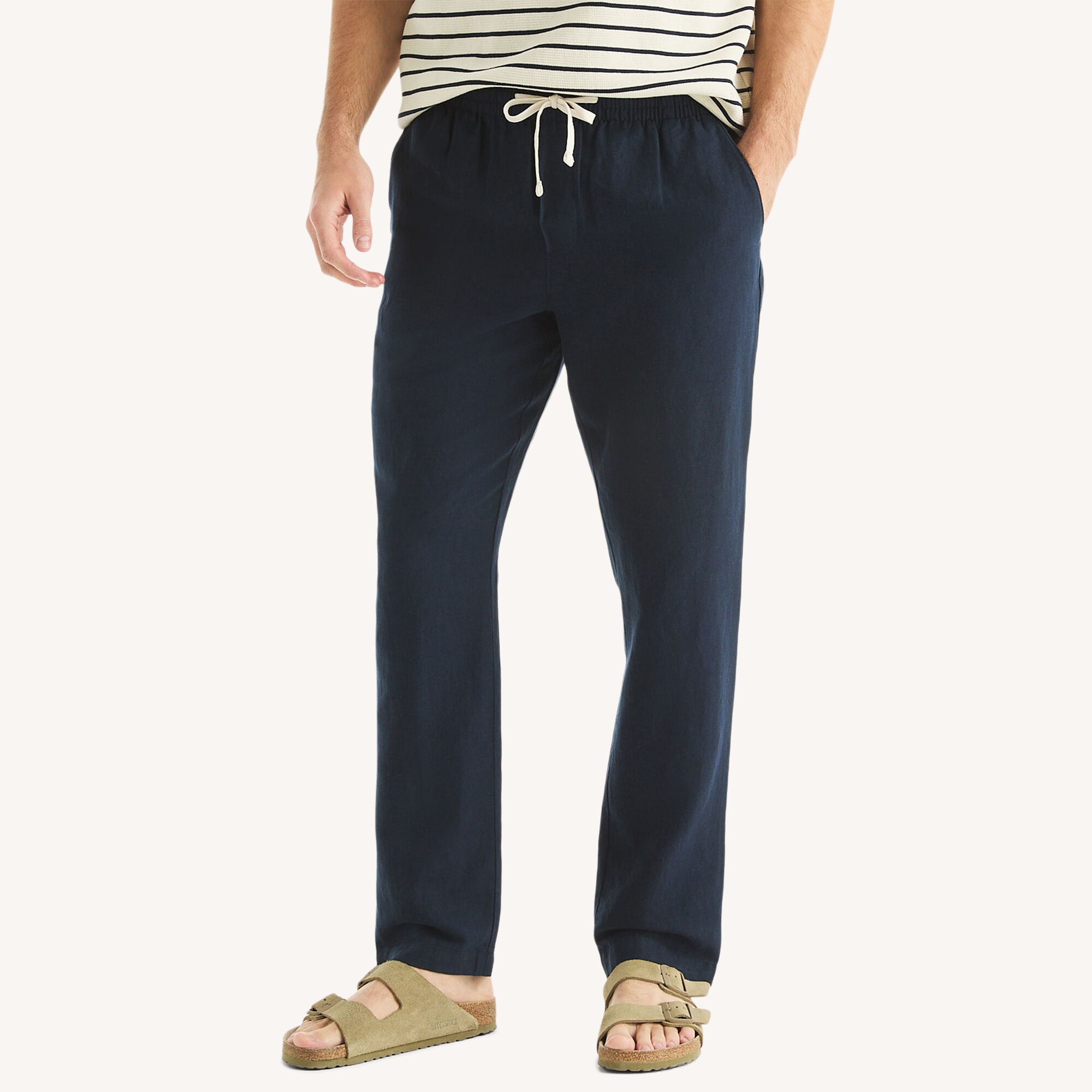 Nautica Men's Linen Drawstring Pant 482 (Stellar Blue Heather), XL