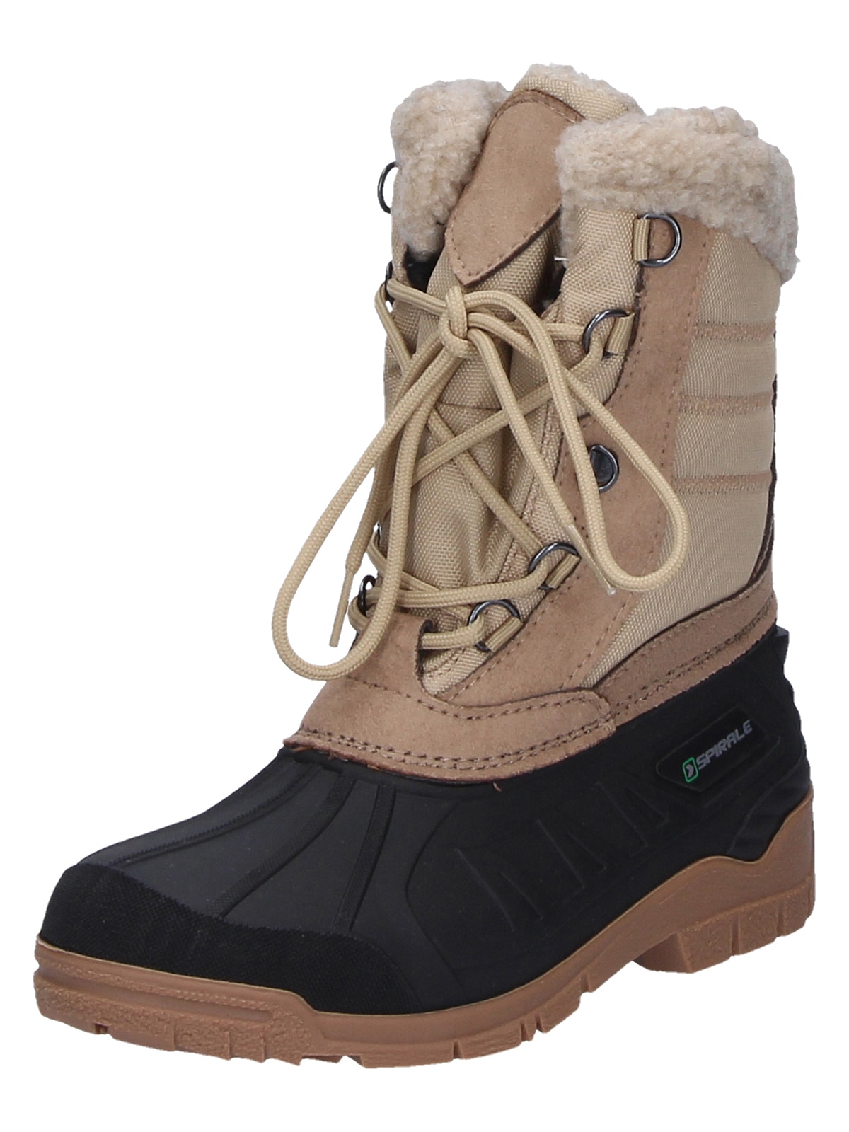 Winterstiefel SPIRALE "Winterstiefel Spirale Tina beige" Gr. 37, beige (beige, schwarz), 37, Schuhe, Winterstiefel