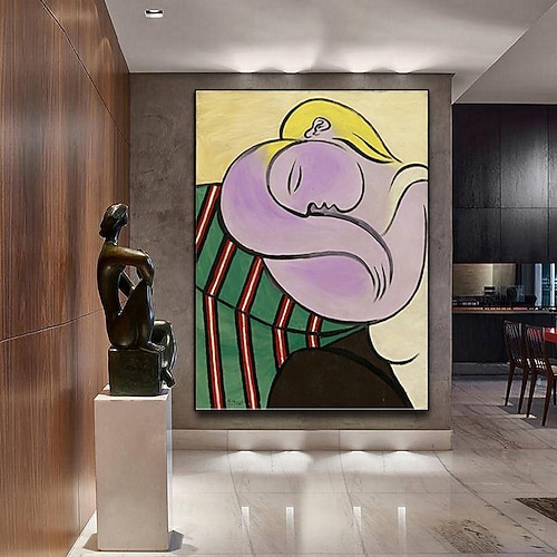 Handgemaltes Gemälde „Frau mit gelbem Haar" von Pablo Picasso (Femme aux cheveux jaunes), Reproduktion eines Ölgemäldes auf Leinenleinwand, handgefertigtes Qualitätsgemälde Image