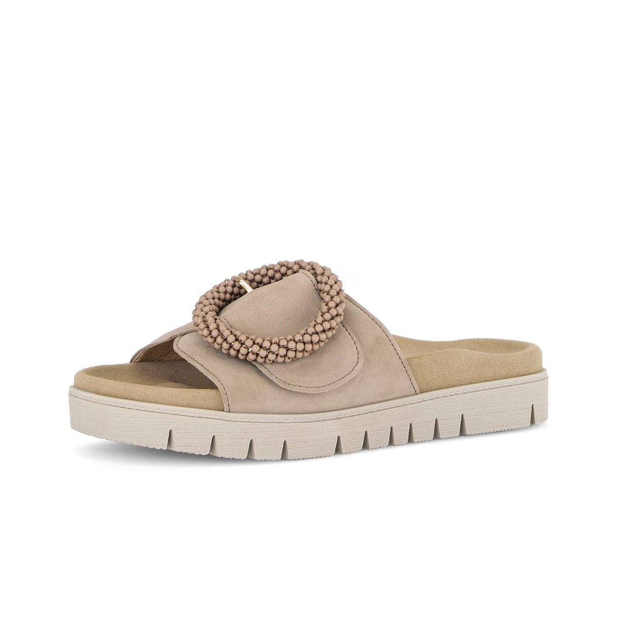 Pantolette GABOR "Pantolette", Damen, Gr. 41, beige, Schuhe Pantolette