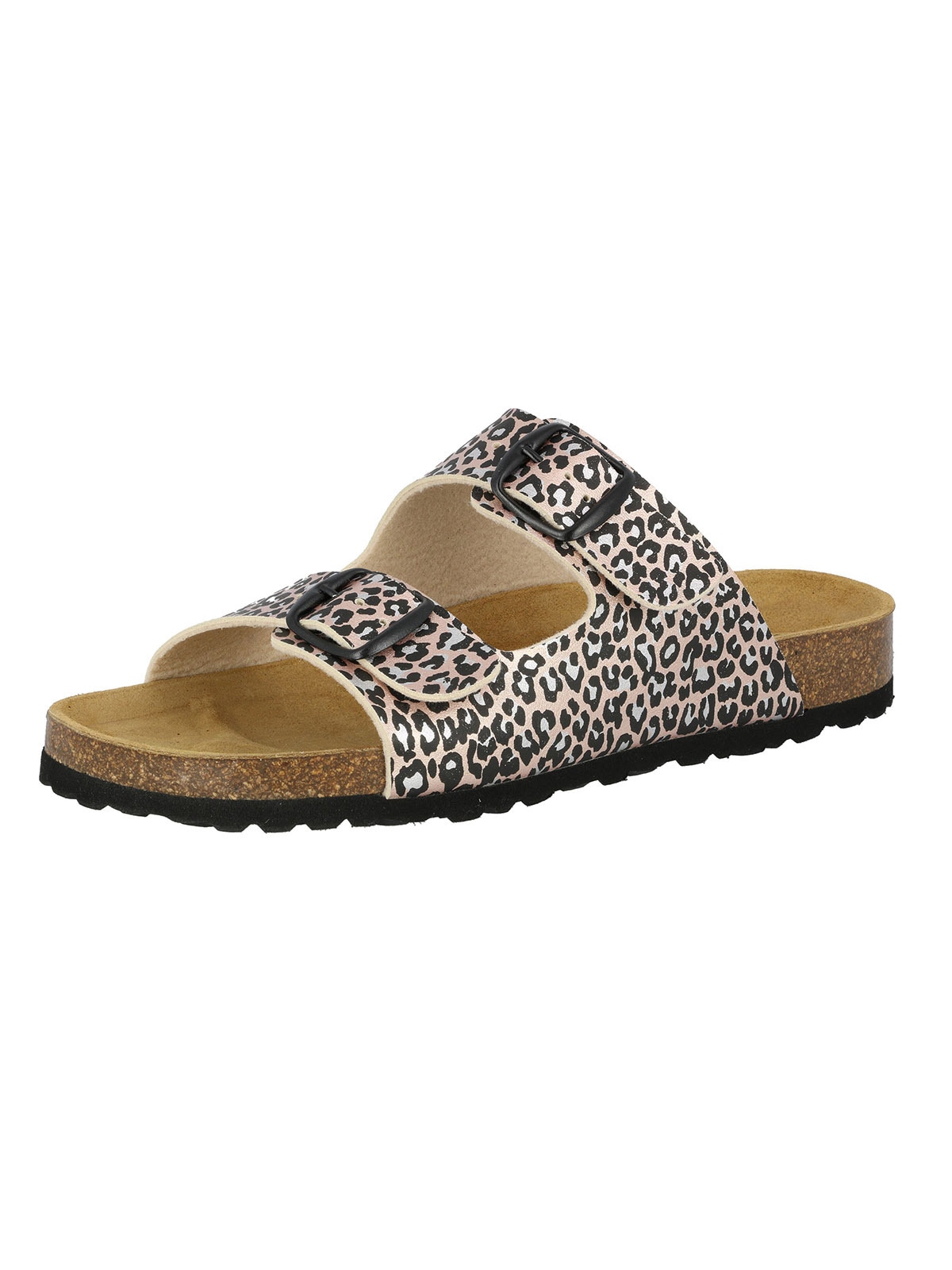 Pantolette LICO "Bioline Pantolette", Damen, Gr. 38, rosa (rosa, bunt, kombi), Obermaterial: 50% Rindsleder Leather cow. 50% Lammleder LEL., Schuhe Pantolette