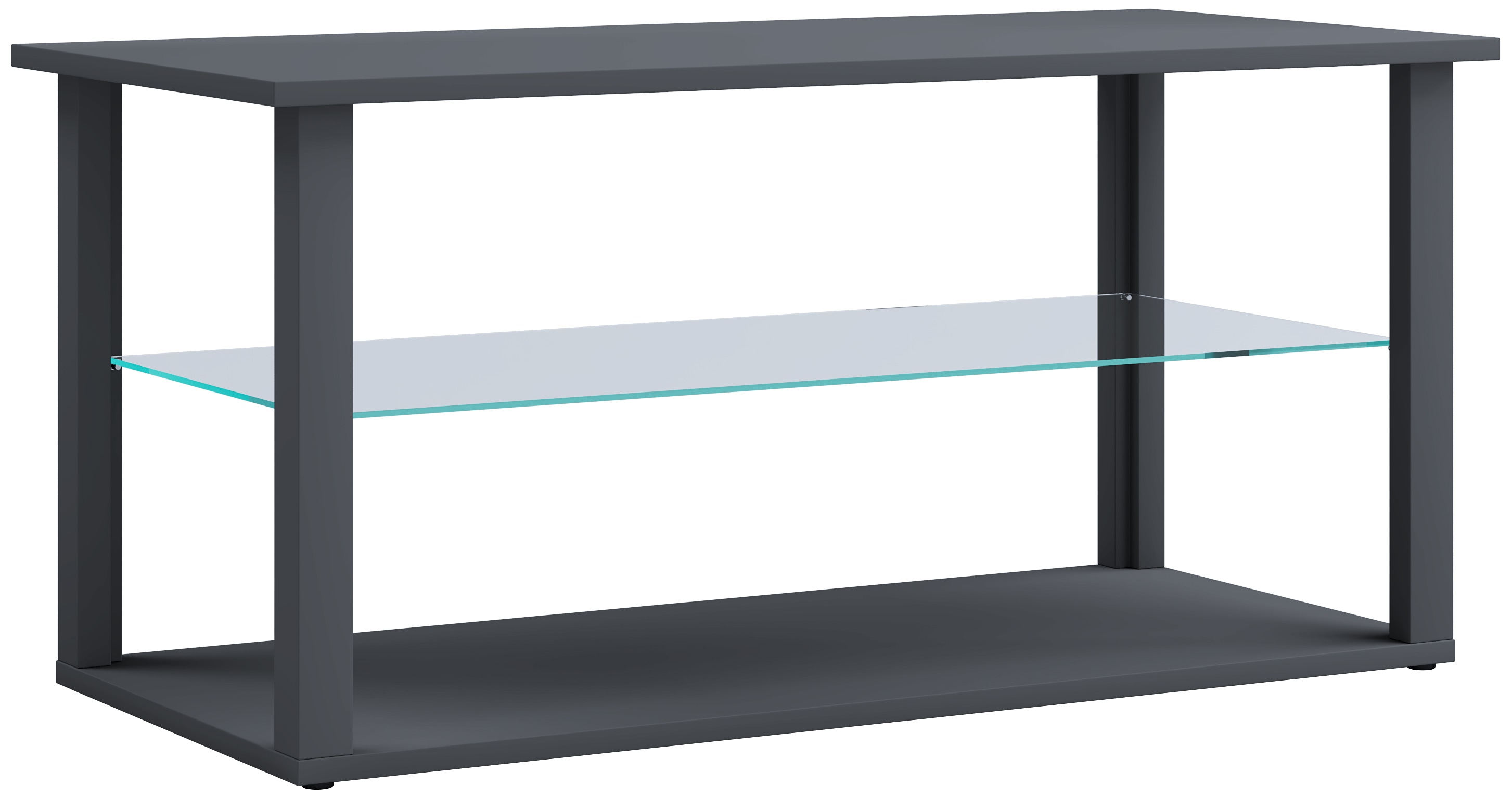 Couchtisch VCM "Holz Sofatisch Couchtisch Glas Tisch Wanilo L", anthrazit, B/H/T: 95cm x 45cm, Tische, Eckige Couchtische Couchtisch