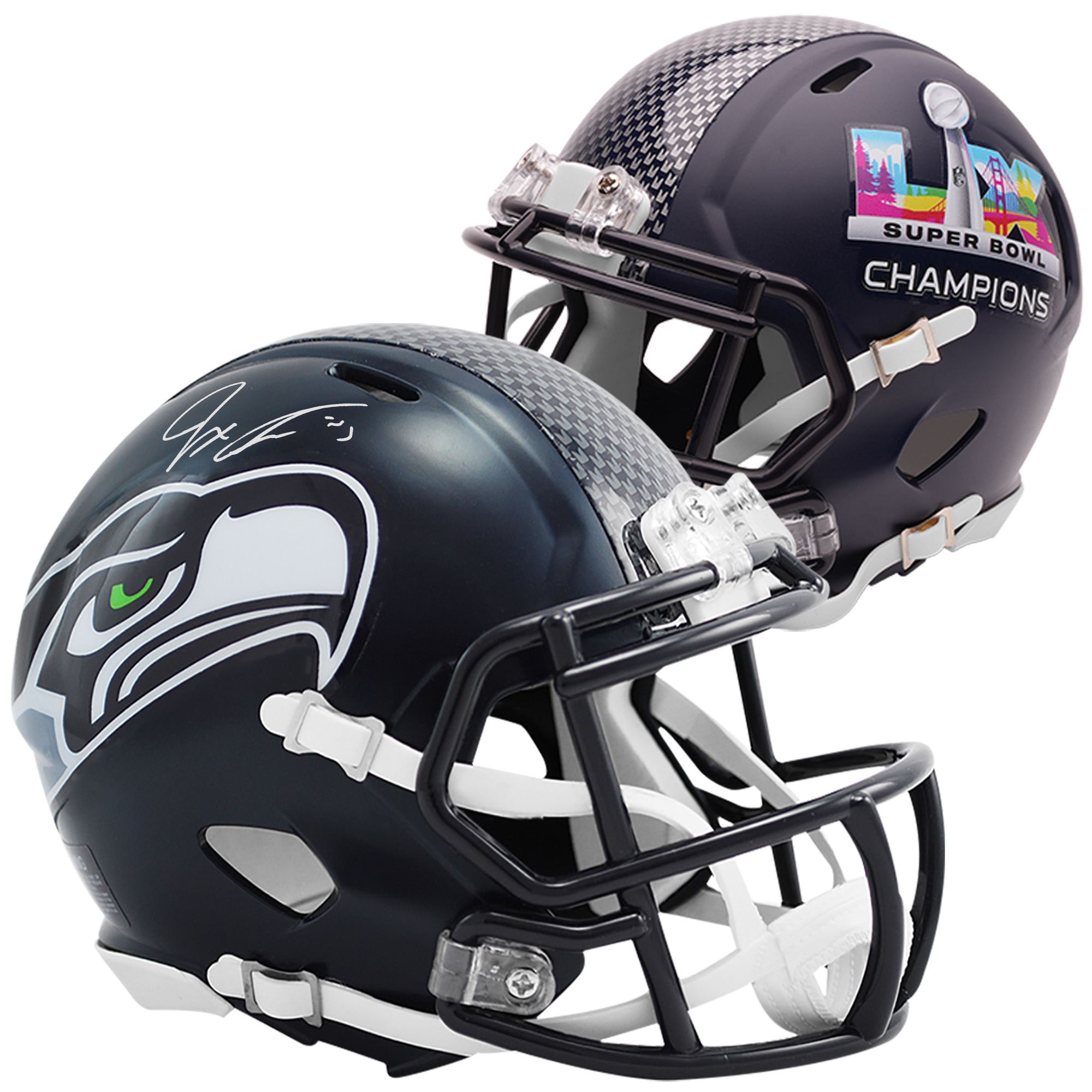"Jaxon Smith-Njigba Seattle Seahawks signierter Riddell Speed ​​Mini-Helm der Super Bowl LX Champions" Image