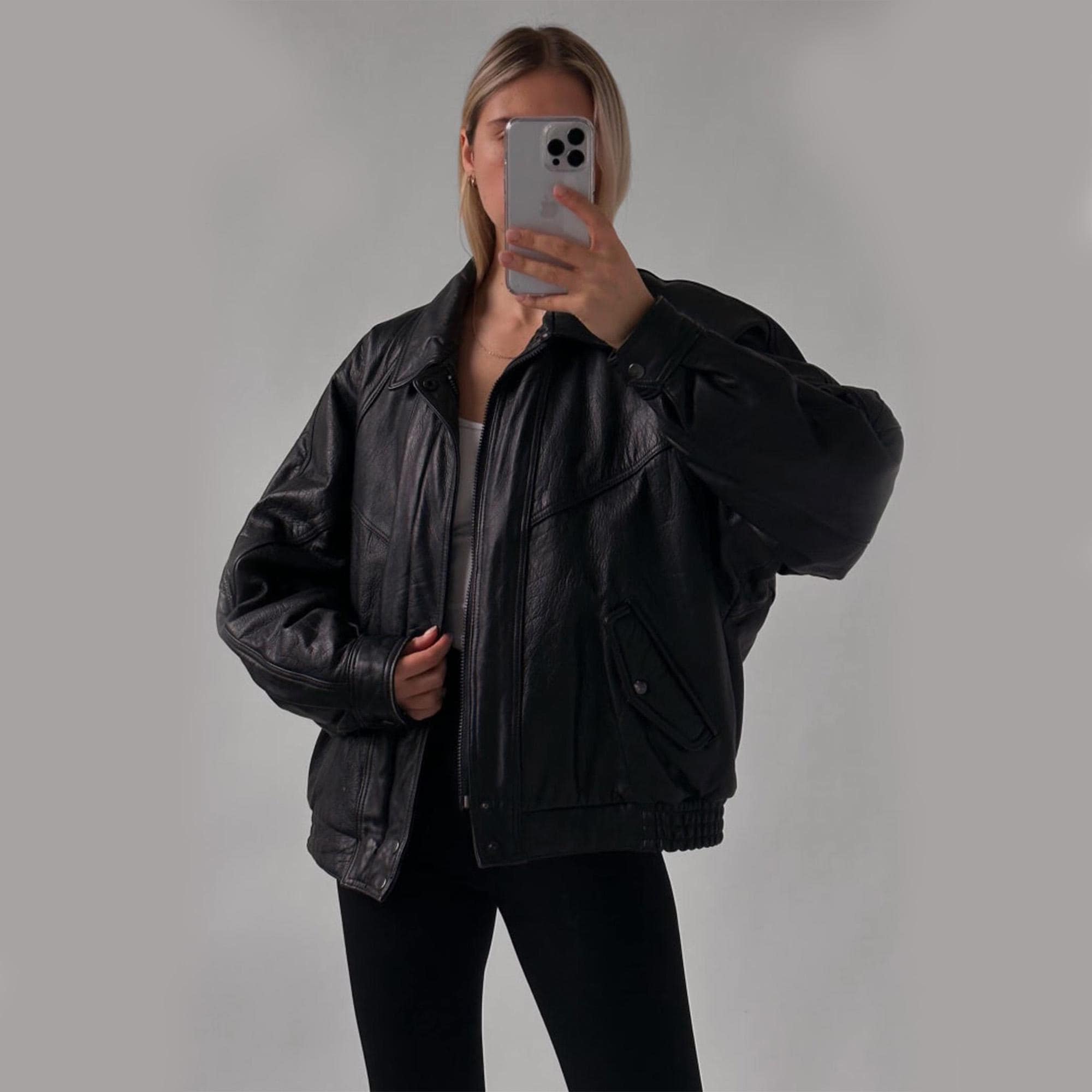Giacca oversize vintage da donna anni '90, giacca in pelle da donna, giacca da motociclista da donna, giacca in pelle oversize da donna, giacca oversi