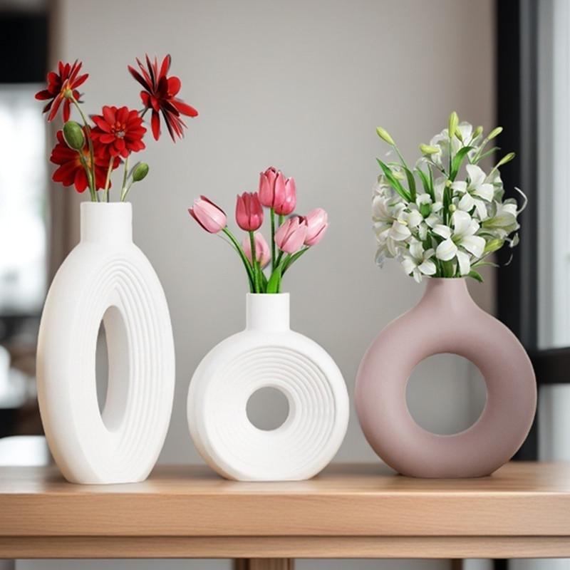 3 stili stampo in silicone per vaso in cemento - stampo in resina per vaso nordico - stampo per vaso ovale rotondo - stampo per vaso di fiori moderno