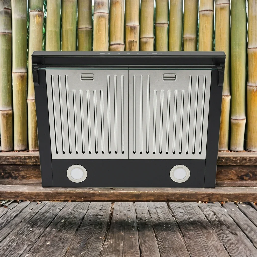 60cm Unterbau-Dunstabzugshaube S6001-SS | Dual-Kupfermotor 715CFM, Touch- und Gestensteuerung, EU 220-240V Silber/Schwarz