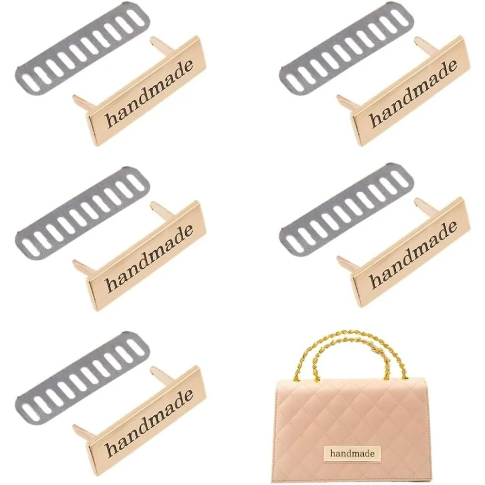 16 Stück handgefertigte Etikettenanhänger, 1,2 x 4 cm, handgefertigte Metallanhänger, Metall-Geldbörsenanhänger, handgefertigte Etiketten aus Legierung, handgefertigte Etikettenschilder Image