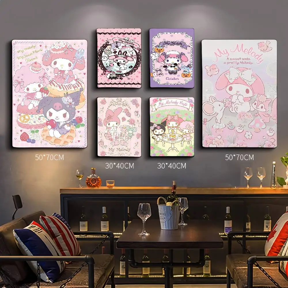 H-Hello K-Kitty Anime DIY Sticky Poster Whitepaper Drucke Poster Kunstwerk Vintage Dekorative Malerei