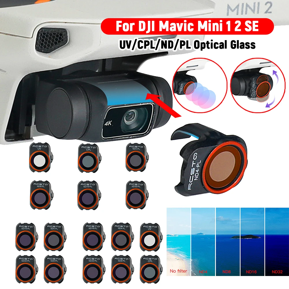 1/4/6-teiliges Mini-Filter-Set, Objektivfilter-Schutz, Objektivfilter für DJI Mavic Mini 1 2 SE, Ersatz-UV/CPL/ND/PL-Set, Zubehör Image