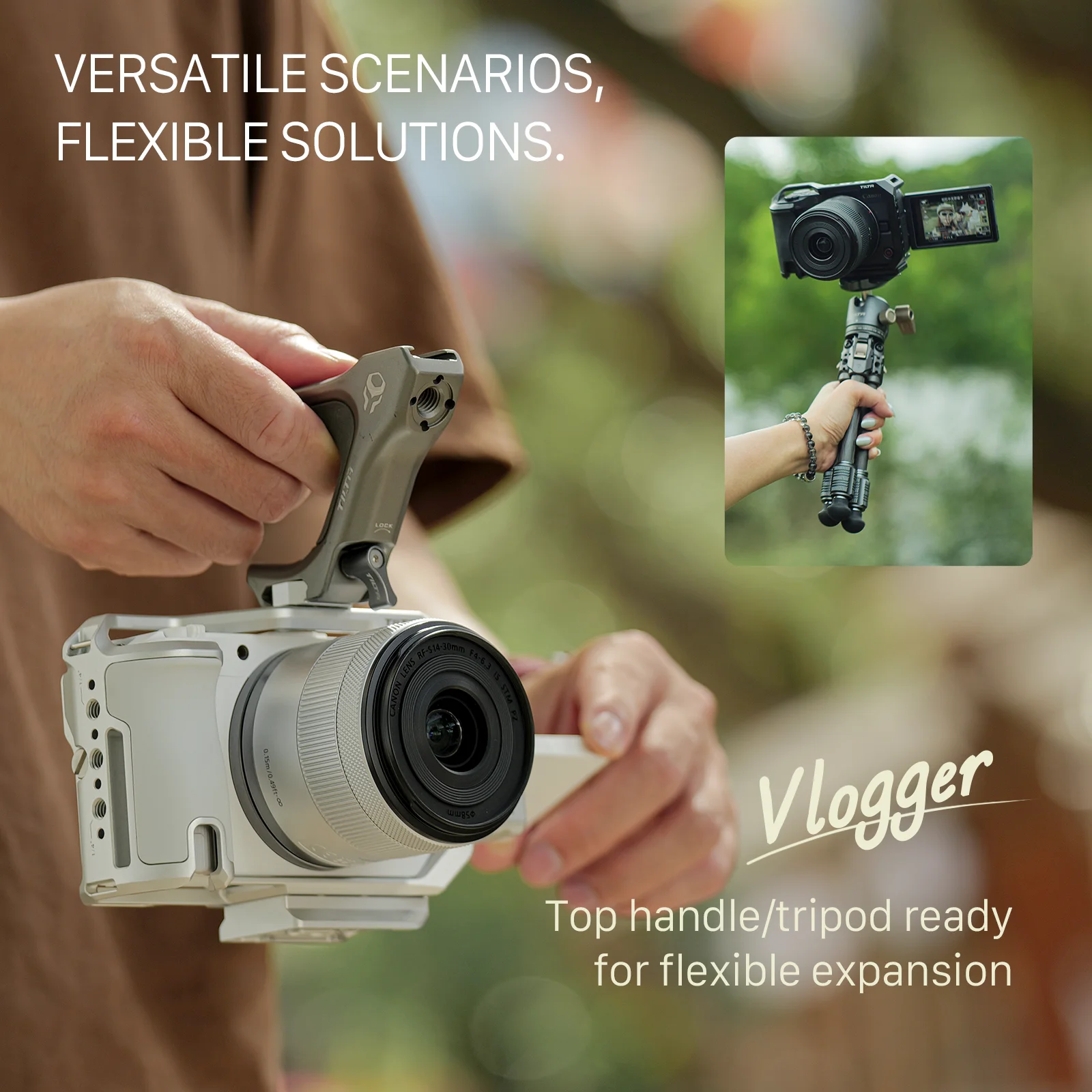 TILTA Kamerakäfig für Canon R50 V Base Kit – Schwarz/Silber TA-T83 Nato Top-Griff Image