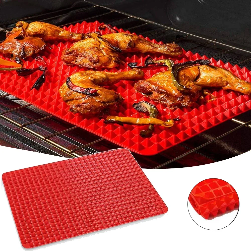 Antihaft-Silikonpyramide-Koch matte Back matte mit Gitter vielseitige Backofen-Grill-Koch matte hitze beständige Matte Küchengeräte Image