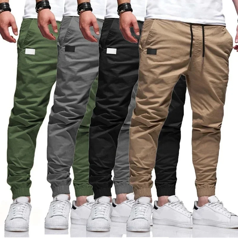 NEUE Frühling Herbst Dünne Männer Hosen sport Jogger hosen Männer Einfarbig Gerade Hosen dünne Gewebte Jogginghose männer casual Hosen Image