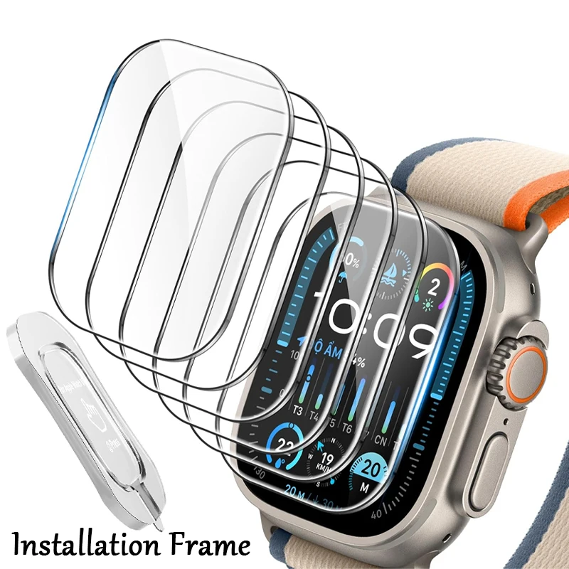Displayschutzfolie für Apple Watch Ultra 3 49 mm, wasserdicht, automatische Ausrichtung, Installation aus gehärtetem Glas, Vollfolie, iWatch Ultra 49 mm Image