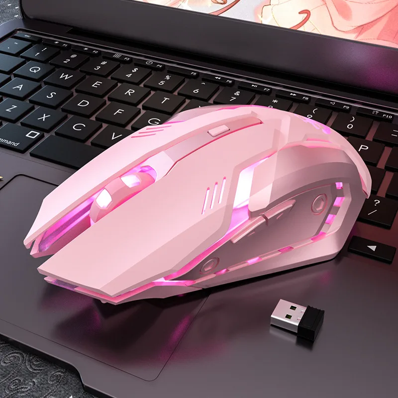 Gaming Stumm Maus Nette RGB Gamer 6 Tasten Mäuse Optische Büro Computer Maus Für Desktop Laptop Ergonomische Spiel Maus Image