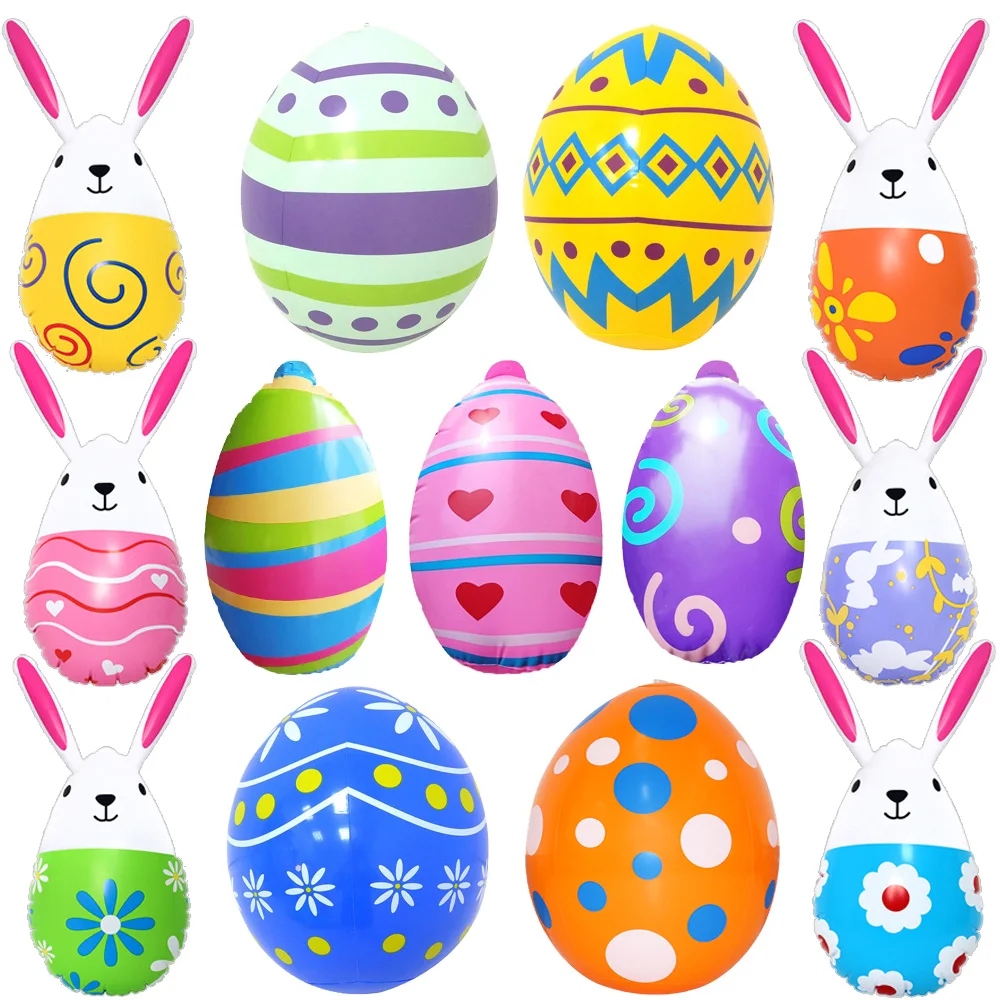 Osterei-aufblasbare Luftballons zum Aufhängen, aufblasbare Osterballons, buntes Ei für Hof, Garten, Urlaub, Party, Heimdekoration Image